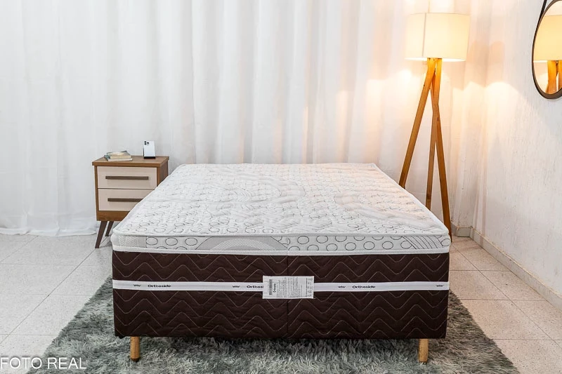 Roupeiro Dubai C/Espelho 3 Pts. 3 Gav. Branco Larg. 1.79m Carioca + Cama Box Casal Livina Molas Ensacadas 138x188x58 Orthoside - Imagem 5