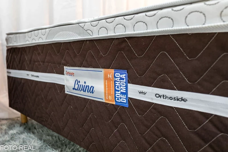 Roupeiro Dubai C/Espelho 3 Pts. 3 Gav. Branco Larg. 1.79m Carioca + Cama Box Casal Livina Molas Ensacadas 138x188x58 Orthoside - Imagem 6