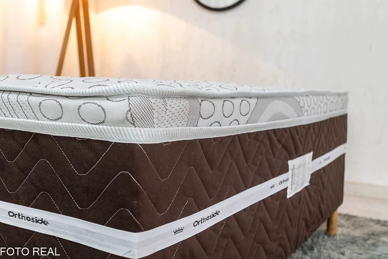 Roupeiro Dubai C/Espelho 3 Pts. 3 Gav. Branco Larg. 1.79m Carioca + Cama Box Casal Livina Molas Ensacadas 138x188x58 Orthoside - Imagem 7