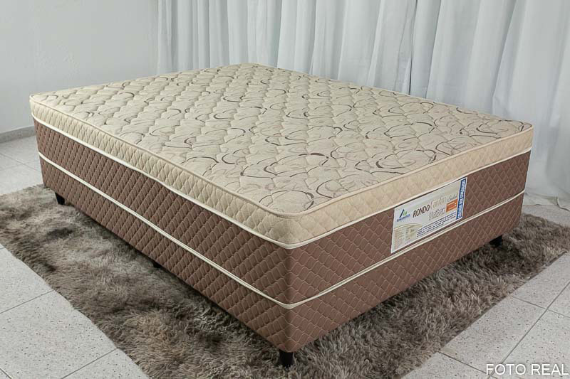 Roupeiro Athenas C/Espelho 3 Pts. 9 Gav. Branco Larg. 1.80m C/Pés Bianchi + Cama Box Casal Ortopédico D33 Rondoconfort Rondomóveis - Imagem 5