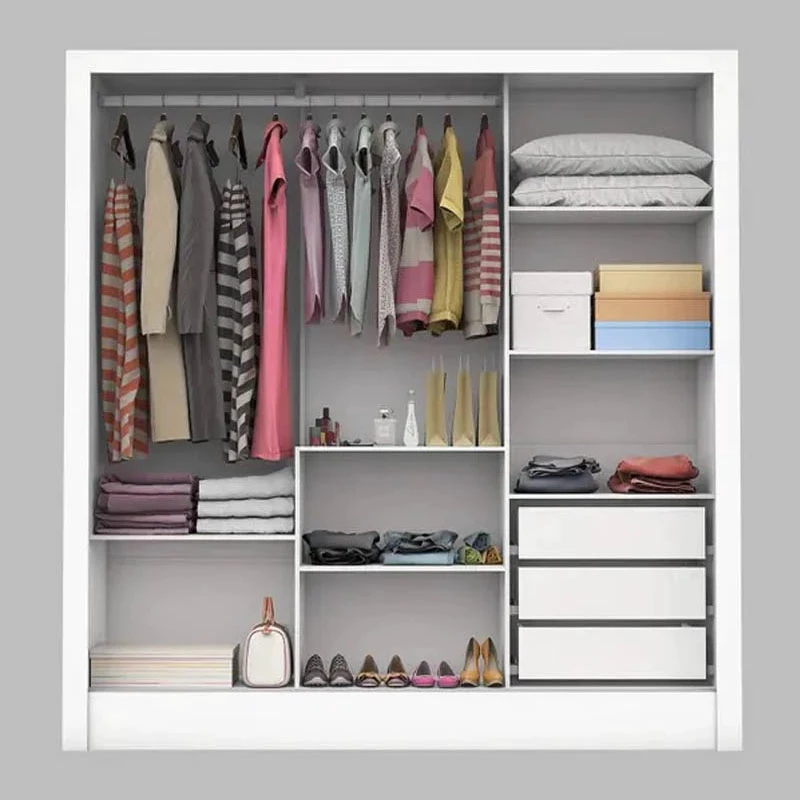 Roupeiro Dubai C/Espelho 3 Pts. 3 Gav. Branco Larg. 1.79m Carioca + Cama Box Casal Livina Molas Ensacadas 138x188x58 Orthoside - Imagem 11