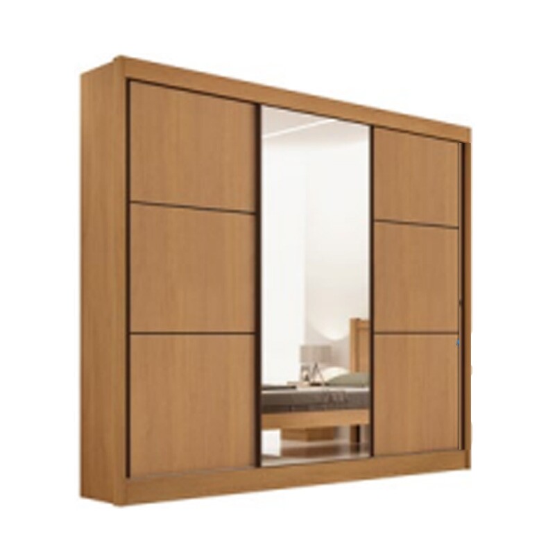 Guarda-Roupa Casal 3 Portas 6 Gavetas Cristal 100% MDF Cinamomo/Off White Larg. 2.42m Flex D Doro - Imagem 4