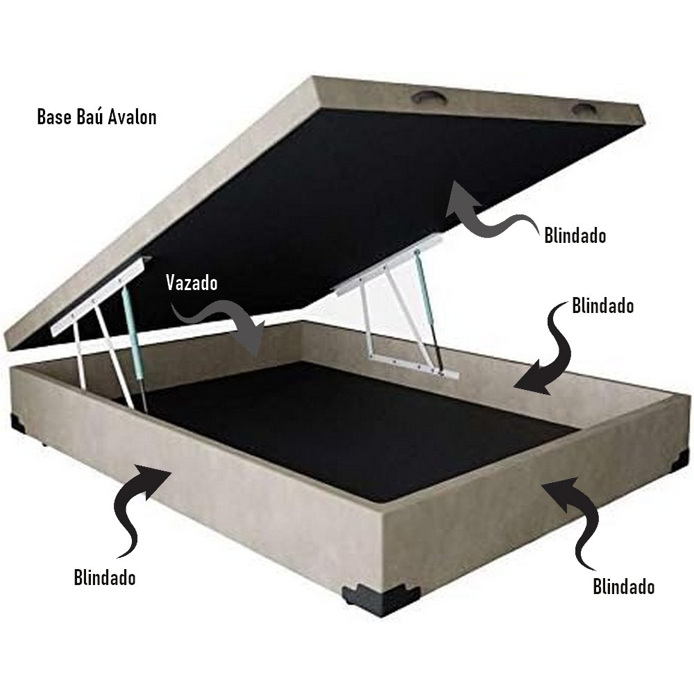 Base Box Solteiro Baú Corino Branco – ALTO NÍVEL CAMAS E COLCHÕES - Imagem 2