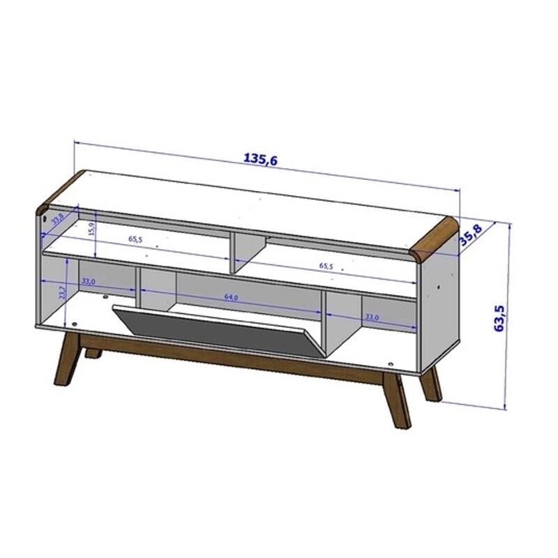Rack Lazuli Off White TV até 55 Polegadas Larg. 1.35m Bechara - Imagem 3
