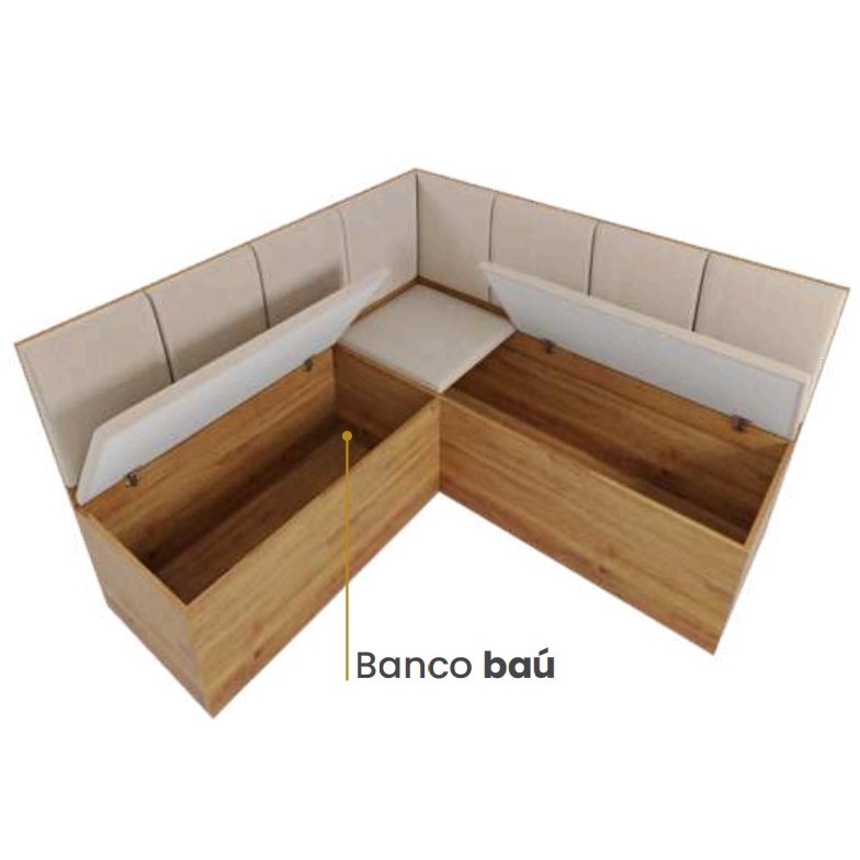 Conjunto Canto Alemão + Mesa Mon/Soberano Mel/Blonde + 2 Cadeiras Milão Mel/Linho Bronze - VIERO MÓVEIS - Imagem 2