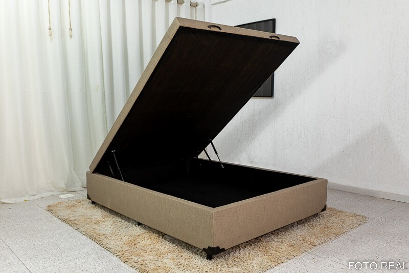 Box Baú Casal Eli 138x188x42 Korino Bege Blindado Nature