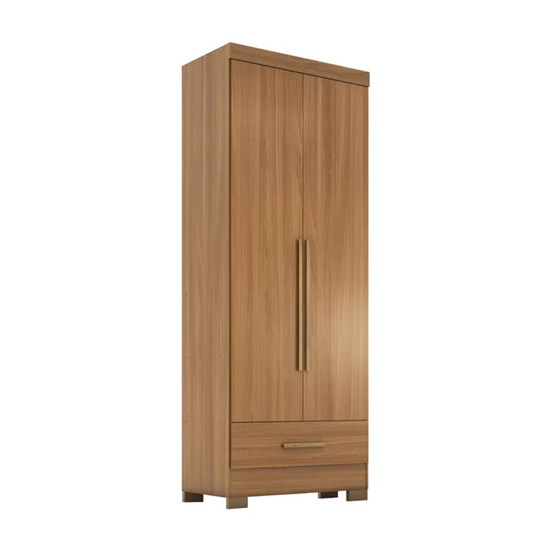 Guarda-Roupa Solteiro Smart Plus 2 Portas 1 Gaveta Larg. 0.85m (GR2123) Cinamomo Com Pés Rodial Móveis