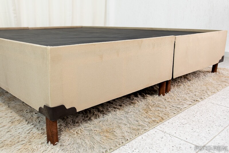 Base Box Queen Bipartida Zeus 162x200x38 Sued Capuccino SE - Imagem 3