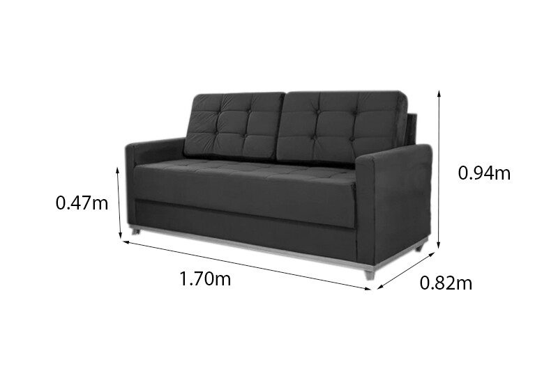 Sofá 3 lugares Living Áustria 1.70m Veludo Marrom A17 - Imagem 7