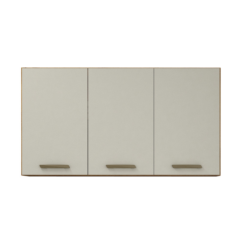 Armário Aéreo c/3 Portas São Luiz Larg. 1.20m Cinamomo/Off White Valdemoveis