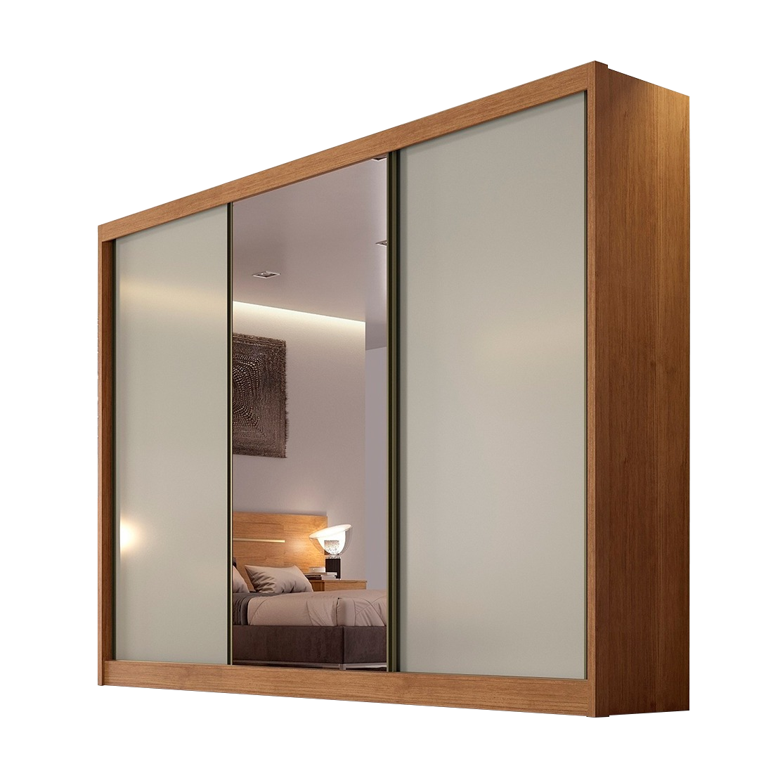 Guarda-Roupa Diamond Plus (1 porta espelhada) 2,412 m Cumarú/Fendi/Cumarú - NOVO HORIZONTE - Imagem 6