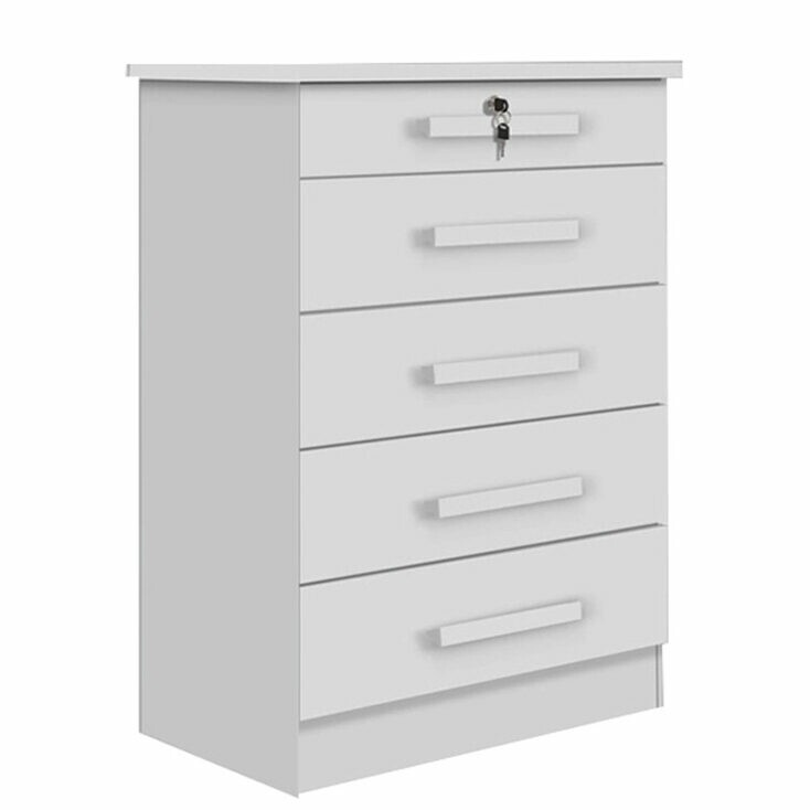 Cômoda Ipanema Branco 5 Gavetas Larg. 0.85m - D Doro
