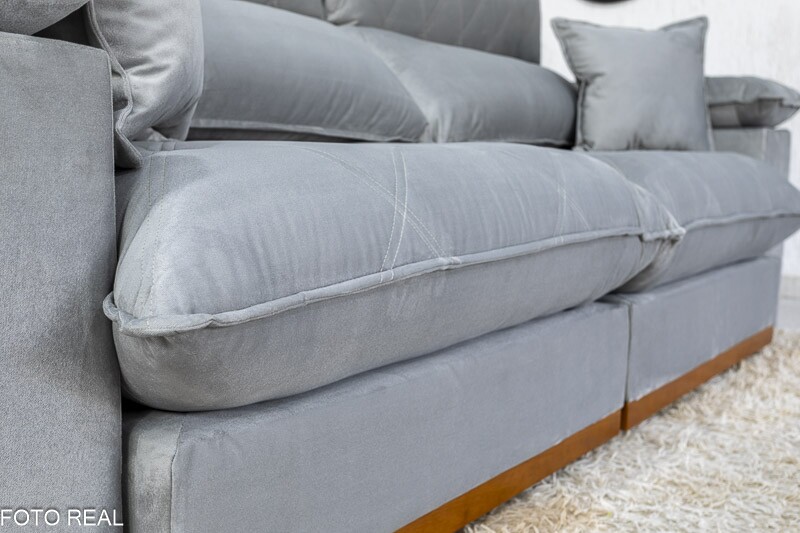 Sofá Retrátil Reclinável Magnum Veludo Prata 823 Larg. 2.50m - Molas Ensacadas - Imagem 6
