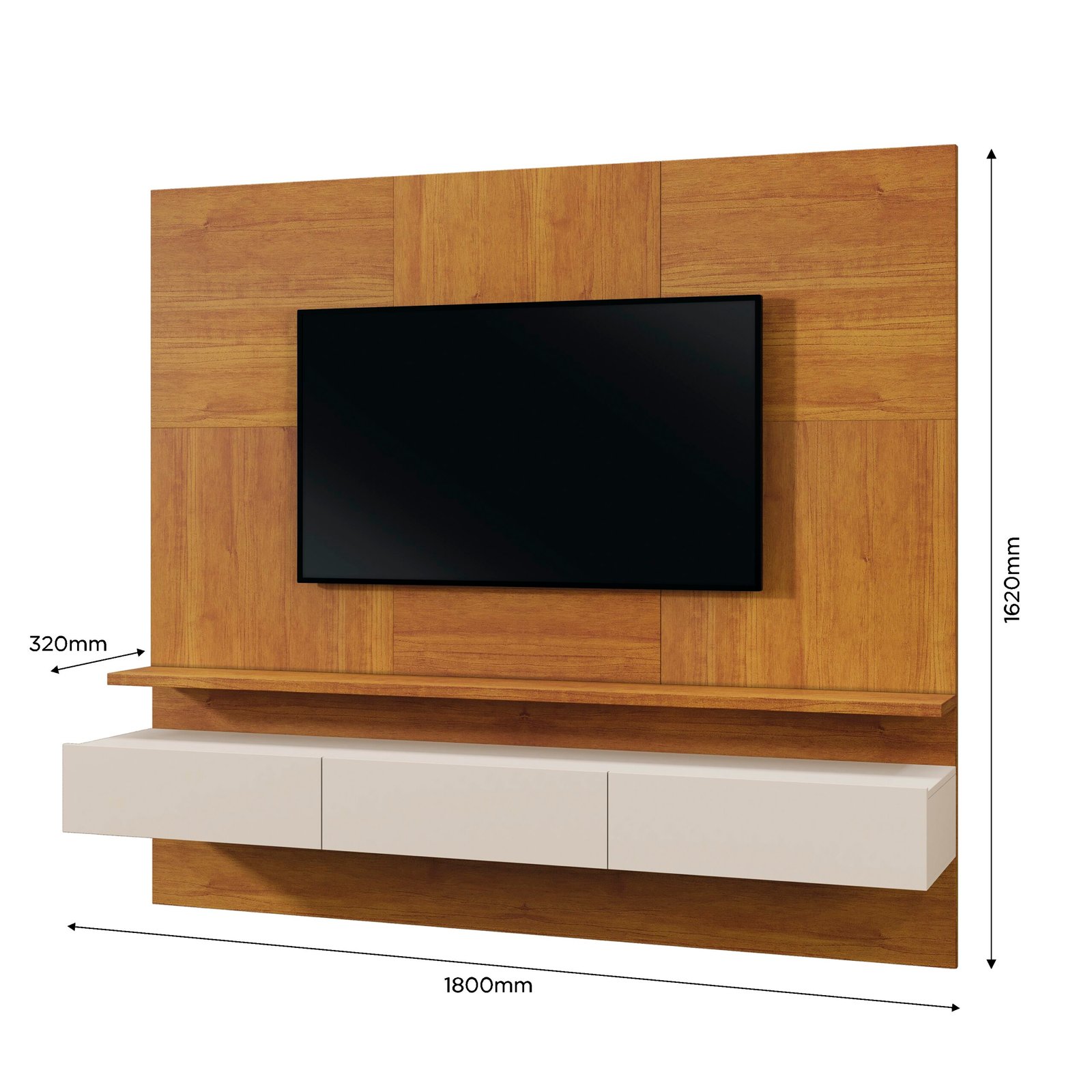 Painel até 75" Nápoles Naturale/Off White - MAVAULAR - Imagem 4