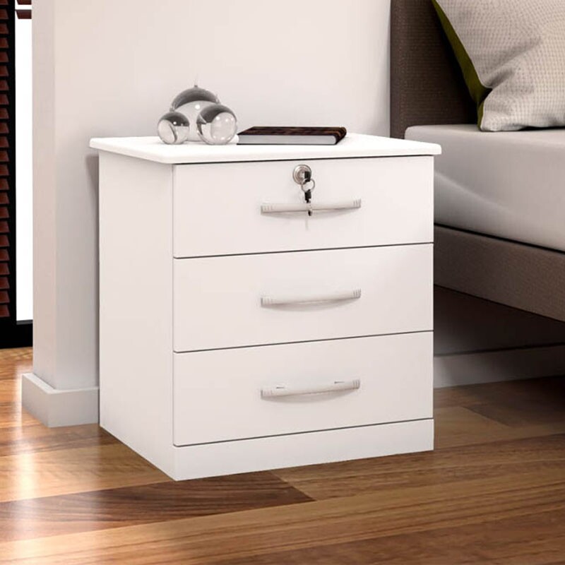 Mesa de Cabeceira 011 Luxo Branco JL Móveis