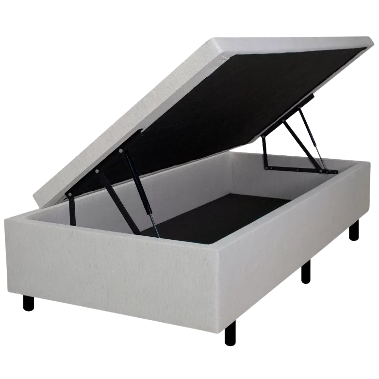 Base Box Solteiro Baú Corino Branco – ALTO NÍVEL CAMAS E COLCHÕES - Imagem 3