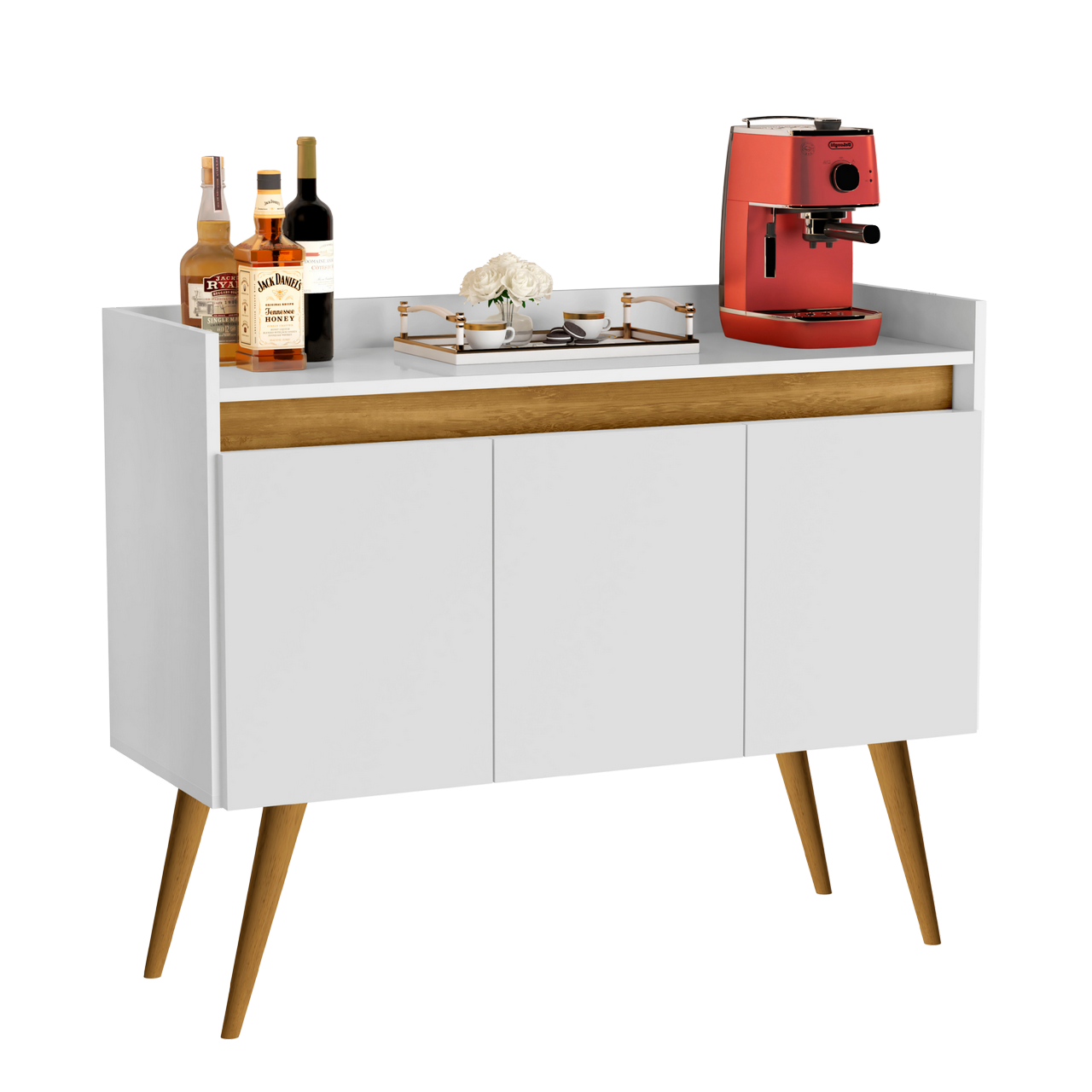 Buffet 3 Portas Gold Branco/Mel/Branco – MÓVEIS PRIMUS - Imagem 6