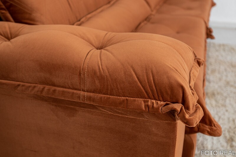 Sofá Retrátil Reclinável Califórnia 2.50m Veludo 549 Terracota - D28 Hiper soft - Imagem 2