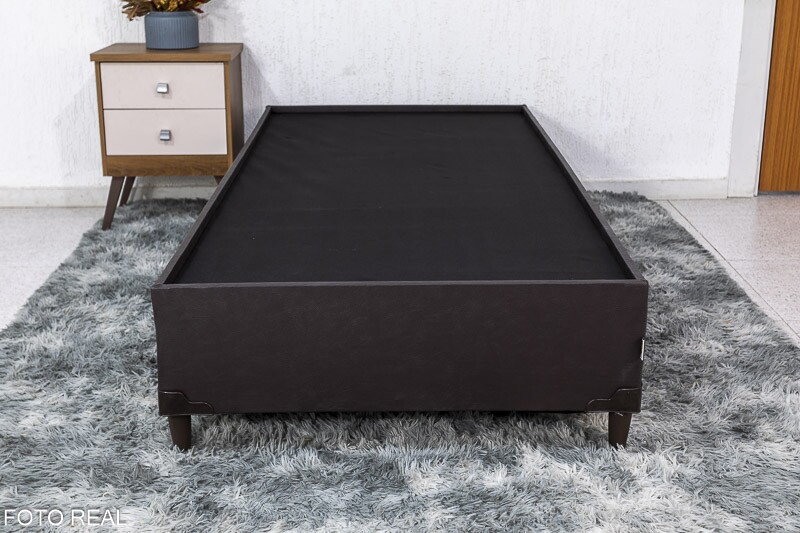 Base Box Solteiro Zeus 92x190x38 Korino Café SE - Imagem 2