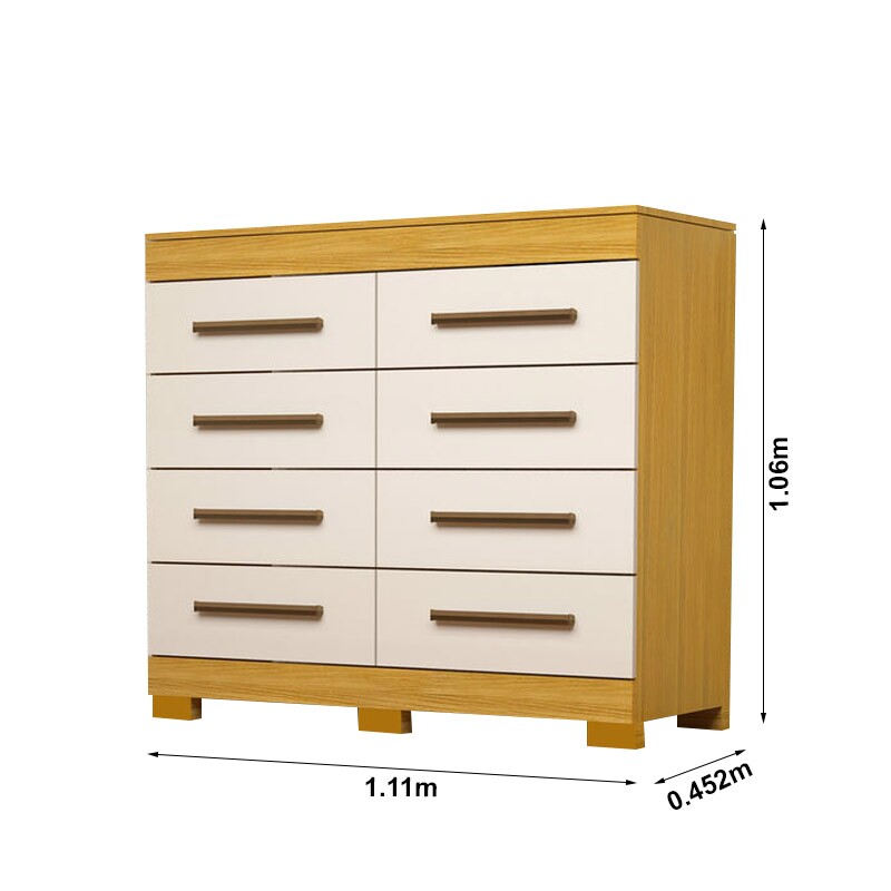 Cômoda Nalu 100% MDF com 8 Gavetas Larg. 1.11m Nature/Off White ACP - Imagem 2