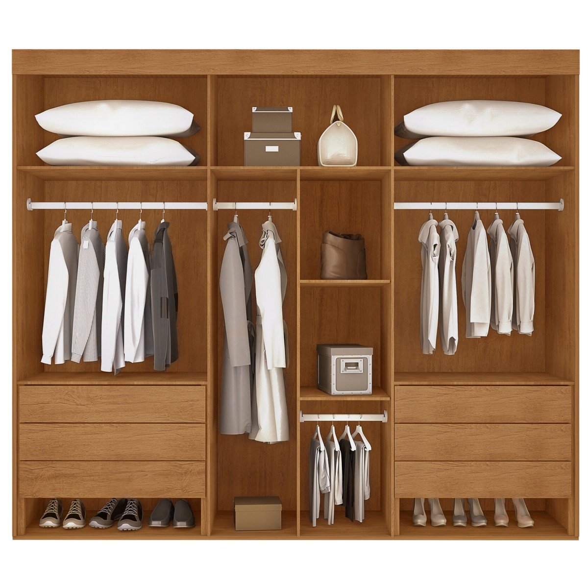 Guarda-Roupa 6 Portas Lucca Premium 2,73 m Naturale - RUFATO - Imagem 3