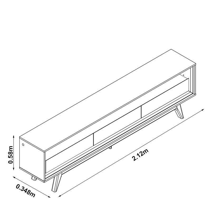 Painel Nobre TV até 85 Polegadas Larg. 2.30m + Rack Requinte Larg. 2.12m C/LED Naturale/Off Gelius - Imagem 11
