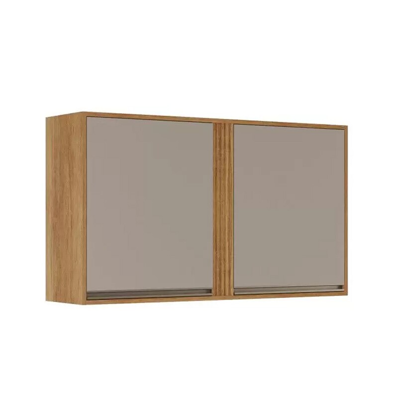Armário Aéreo Cozinha Pérola 2 Portas Larg. 1.20m Cinamomo/Off Sallêto - Imagem 3