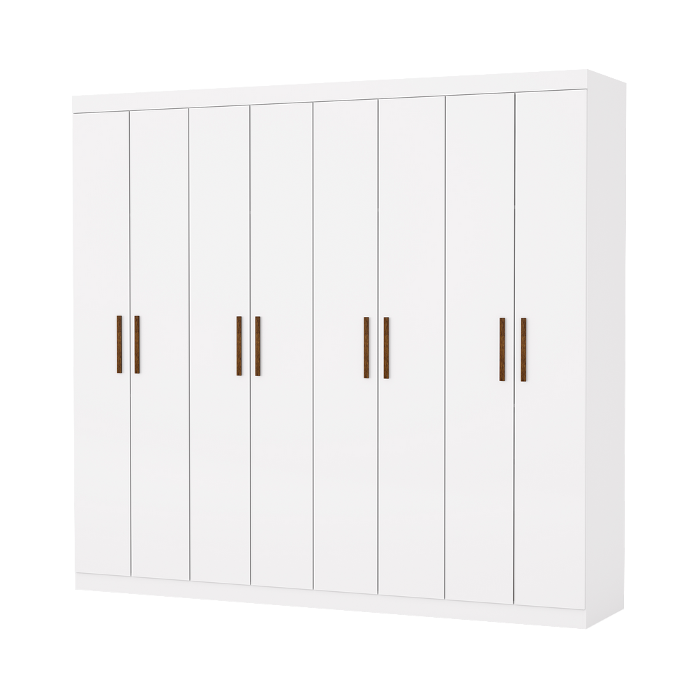 Guarda-Roupa 8 Portas Rubi 2,08 m(Sem Espelho)Branco - CARIOCA MÓVEIS - Imagem 2