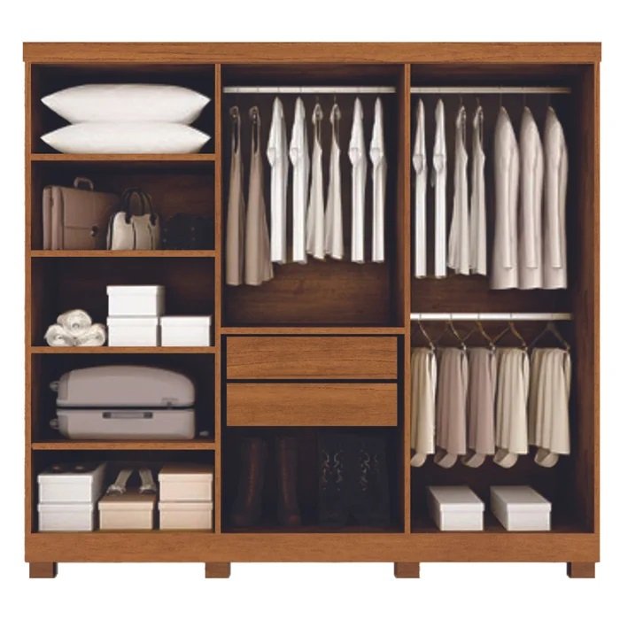 Guarda-Roupa 6 Portas Sergipe 1,80 m Nature/Off White – BIANCHI - Imagem 3
