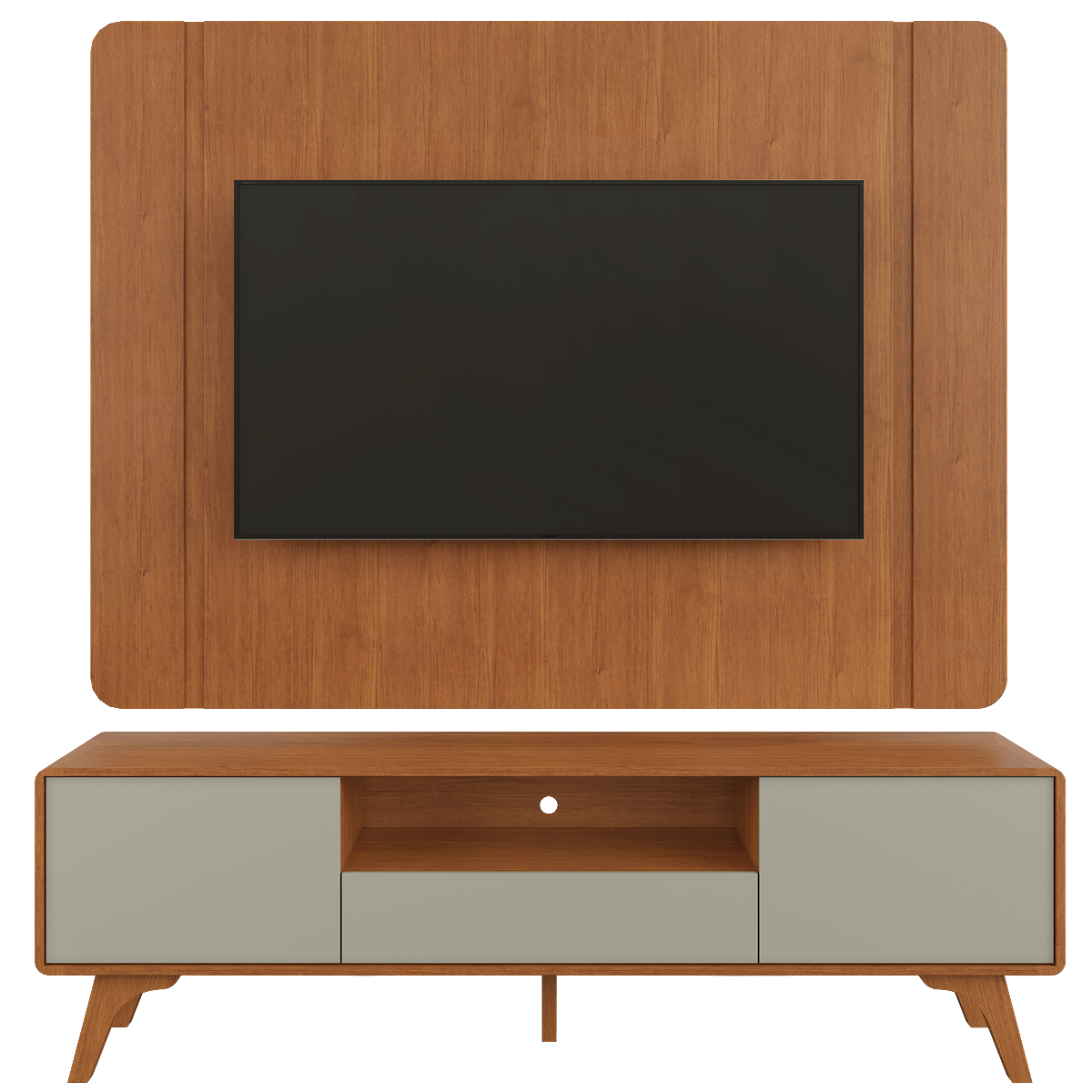 Painel + Rack até 58″ Sinus Naturale/Off White – MAVAULAR - Imagem 6