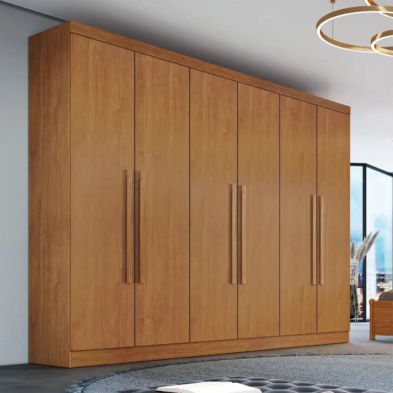 Guarda-Roupa Casal 6 Portas Larg. 2.70m Genova Nature Bianchi