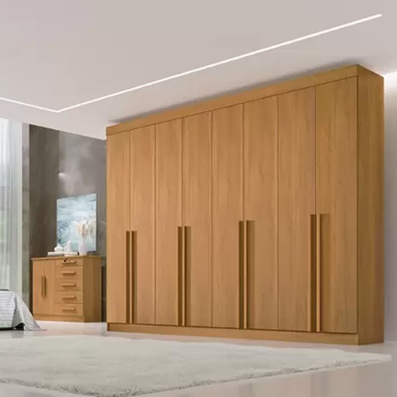 Guarda-Roupa Casal Daymond 8 Portas 8 Gav. Cinamomo Larg. 2.75m MDF D Doro
