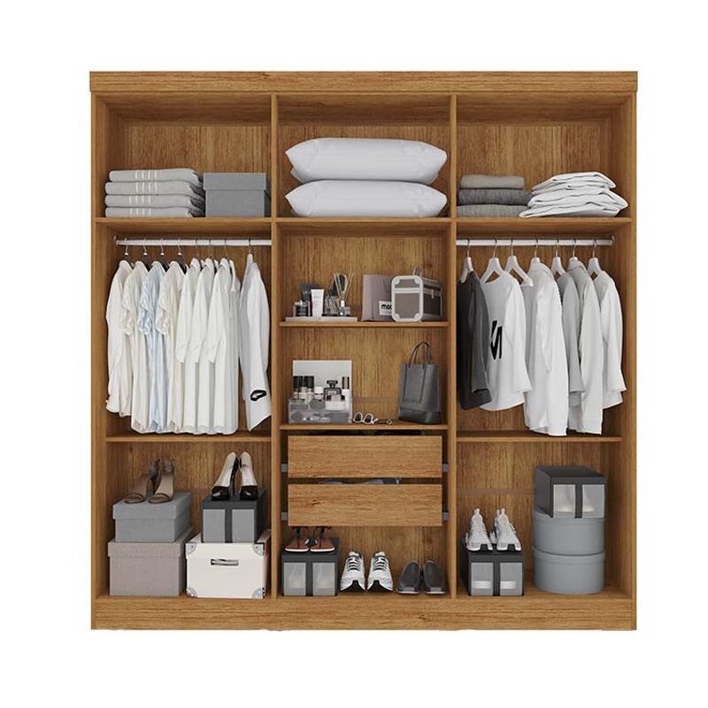 Guarda-Roupa Casal Recife 6 Portas 2 Gavetas Larg. 1.80m Cinamomo/Off Sallêto - Imagem 2