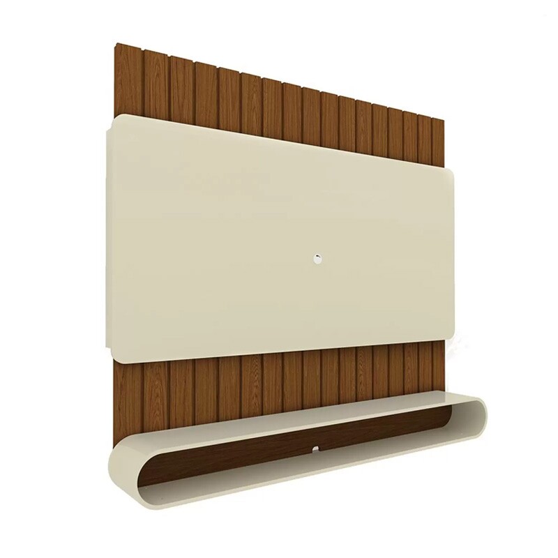 Home Suspenso Prime Ripado TV até 75 Polegadas Larg. 1.83m Castanho/Off White Gelius - Imagem 3