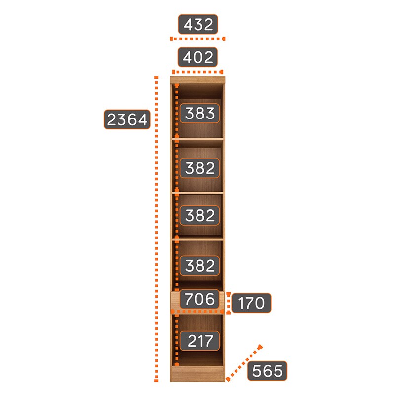 Modulado 1 Roupeiro Moderni 4 Pts + 2 Criado Rizon + 1 Canto Oblíquo Rizon + 1 Aéreo 3 portas Rizon Cumaru/Fendi Novo Horizonte - Imagem 7