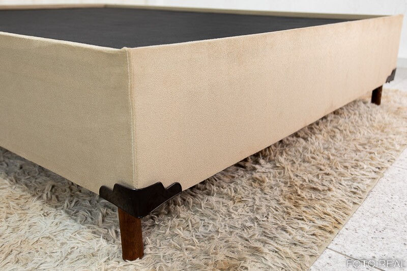 Base Box Casal Zeus 142x190x38 Sued Capuccino SE - Imagem 3