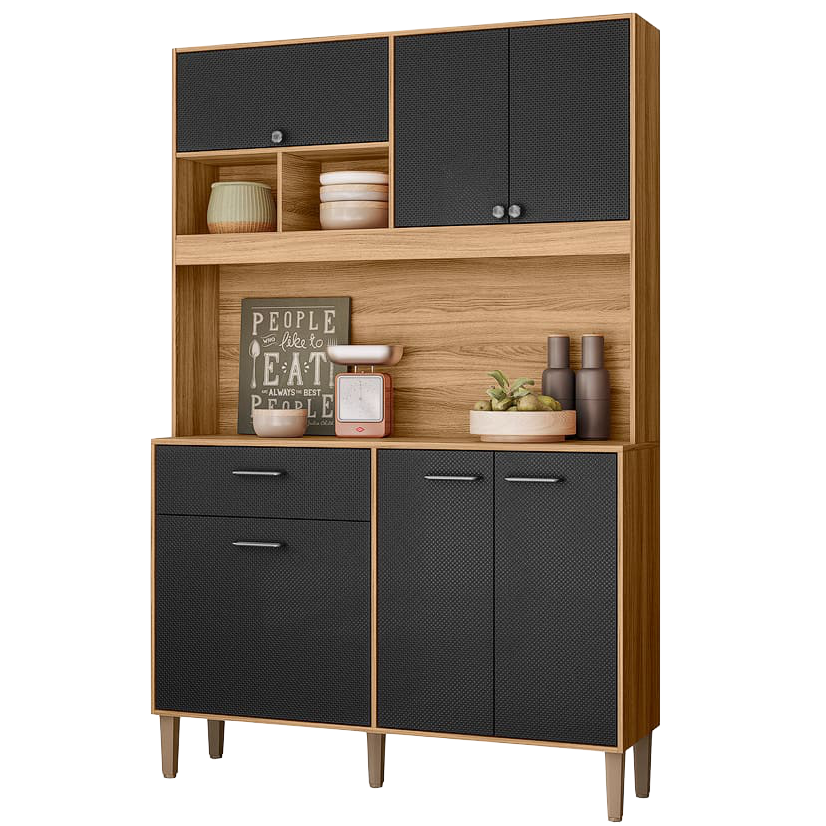 Kit Cozinha Erva Doce 120 Freijó/Preto Esfera – NICIOLI - Imagem 2