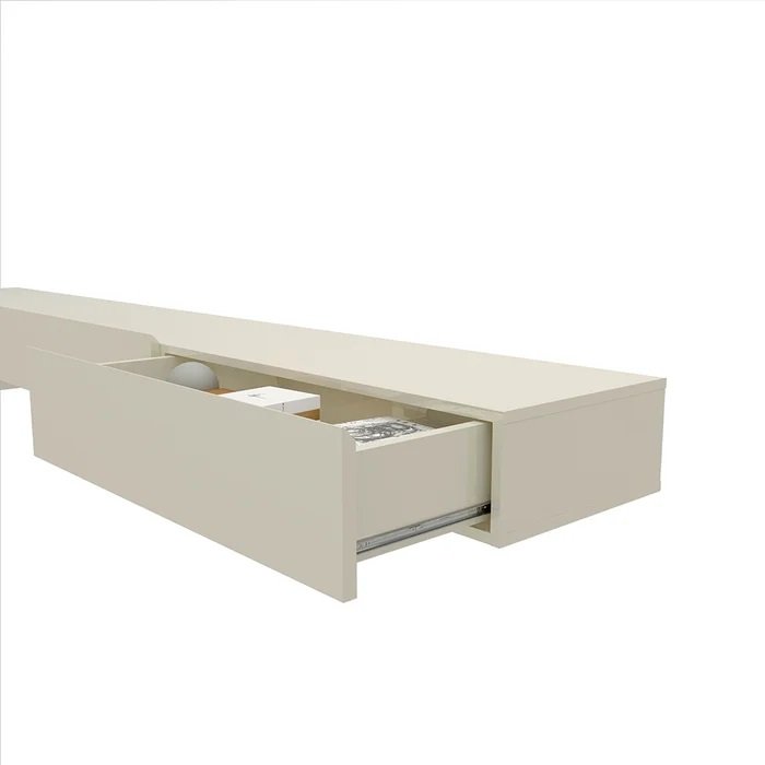 Home até 85" Nobre Ripado 230(Com Nicho) Cinza/Off White - GELIUS - Imagem 4