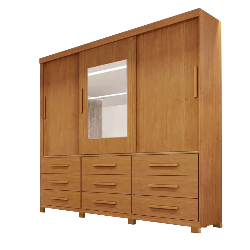 Guarda-Roupa 3 Portas(Com Pés)Athenas 1,80 m Nature – BIANCHI - Imagem 2