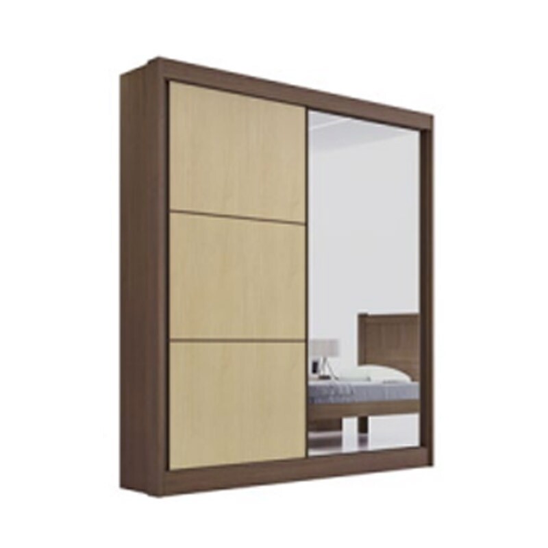 Guarda-Roupa Casal 2 Portas 3 Gavetas Atenas 100% MDF Castanho/Linho Larg. 1.85m Flex D Doro - Imagem 5