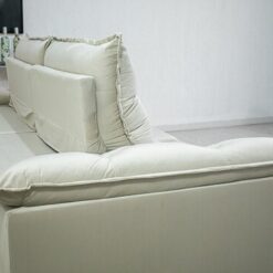 Sofá Retrátil Reclinável 2.30m Emanuelly Veludo Bege 01 - D28 Soft