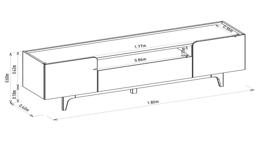 Rack até 75" Orlando Tauari/Off White Brilho - LINEA BRASIL - Imagem 2
