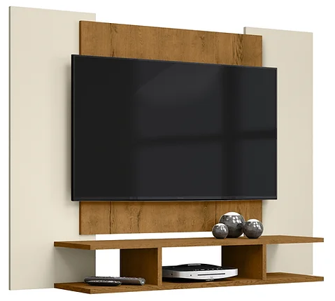 Painel até 50" EJ Off White/Freijó - EJ MÓVEIS - Imagem 2