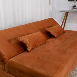 Sofá Cama Arpoador Veludo Terracota 12116 Larg. 1.85m