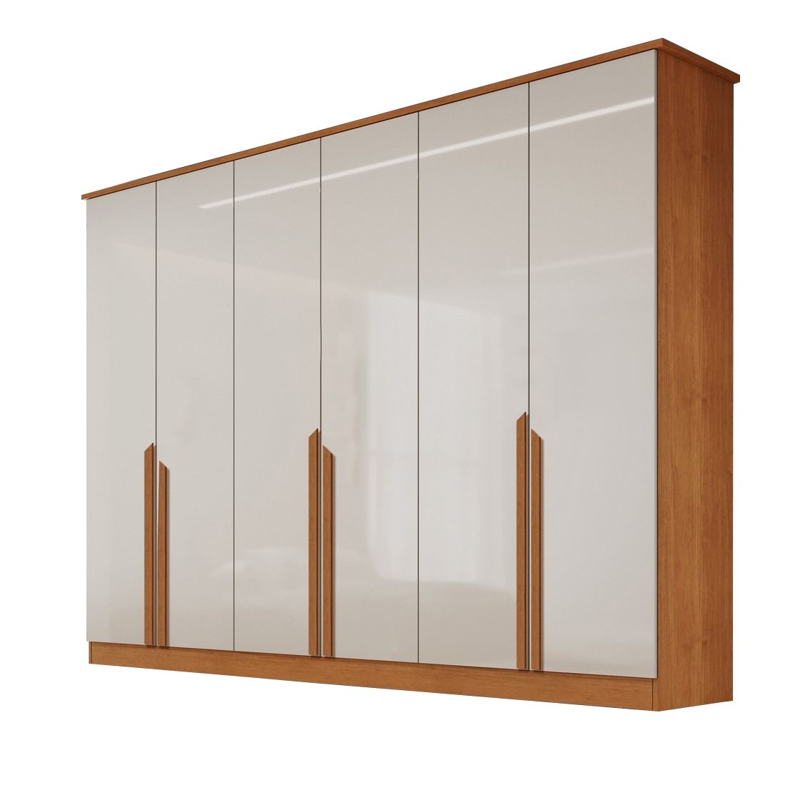 Guarda-Roupa 6 Portas Bianca 2,30 m Nature/Off White - BIANCHI - Imagem 3