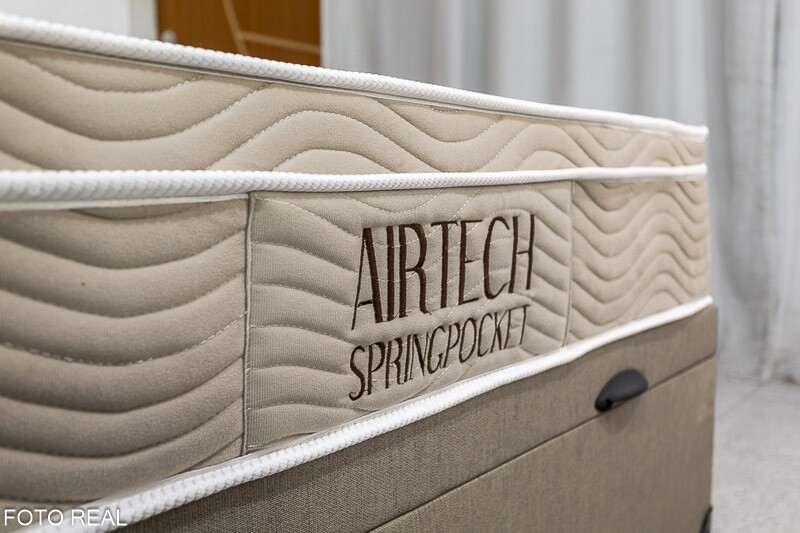 Box Baú Casal Eli Korino Bege Blindado + Colchão Casal Airtech Springpocket 138x188x67 Ortobom - Imagem 4