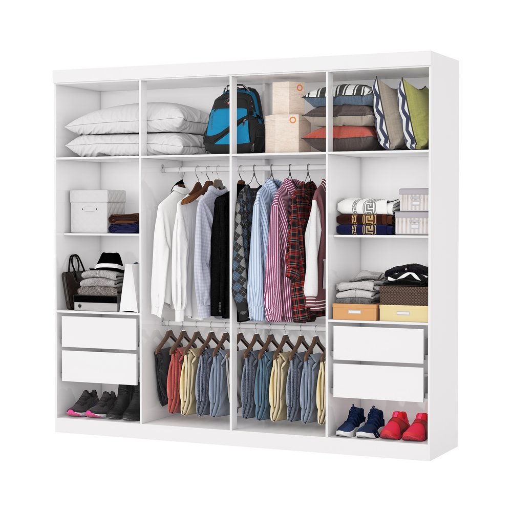 Guarda-Roupa 8 Portas Rubi 2,08 m(Sem Espelho)Branco - CARIOCA MÓVEIS - Imagem 3