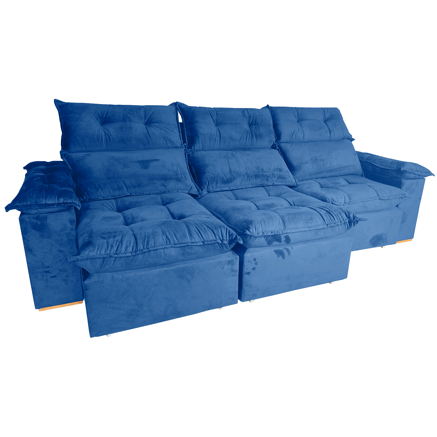Sofá Retrátil e Reclinável Imperial 2,75 m Veludo Jolie Azul 07 – IMPERIAL DECOR - Imagem 2