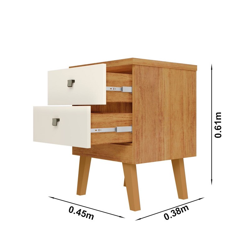 Mesa de Cabeceira Thor Cedro/Areia Rud Rack - Imagem 2