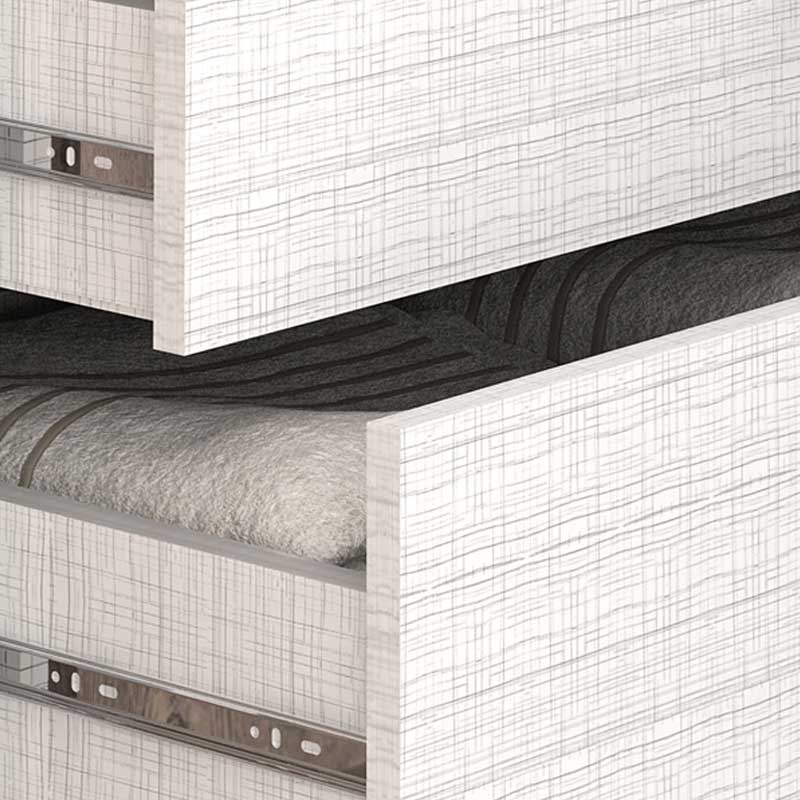 Guarda-Roupa Casal Heloisa c/Espelho 2 Portas 3 Gavetas MDF Larg. 1.80m Branco Com Pés ACP - Imagem 4